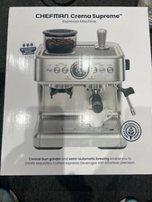 Chefman Crema Supreme 15-Bar Espresso Machine w/ Conical Burr Grinder & Wand