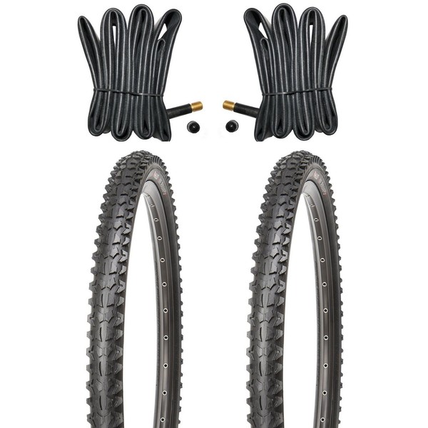 2 Mountainbike Reifen Mtb Fahrradreifen 26 Zoll 26X1.95 + 2 X Schlauch Mit Av-image