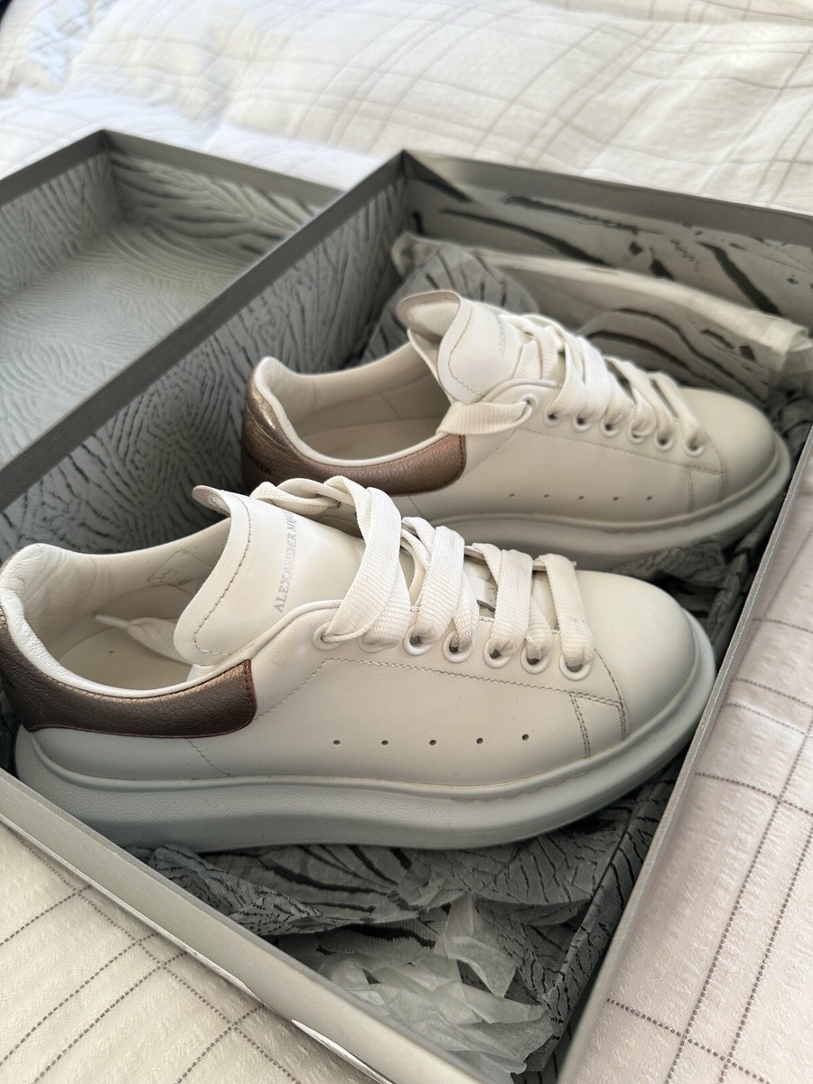Alexander Mcqueen White And Rose Gold Sneakers Rose Gold