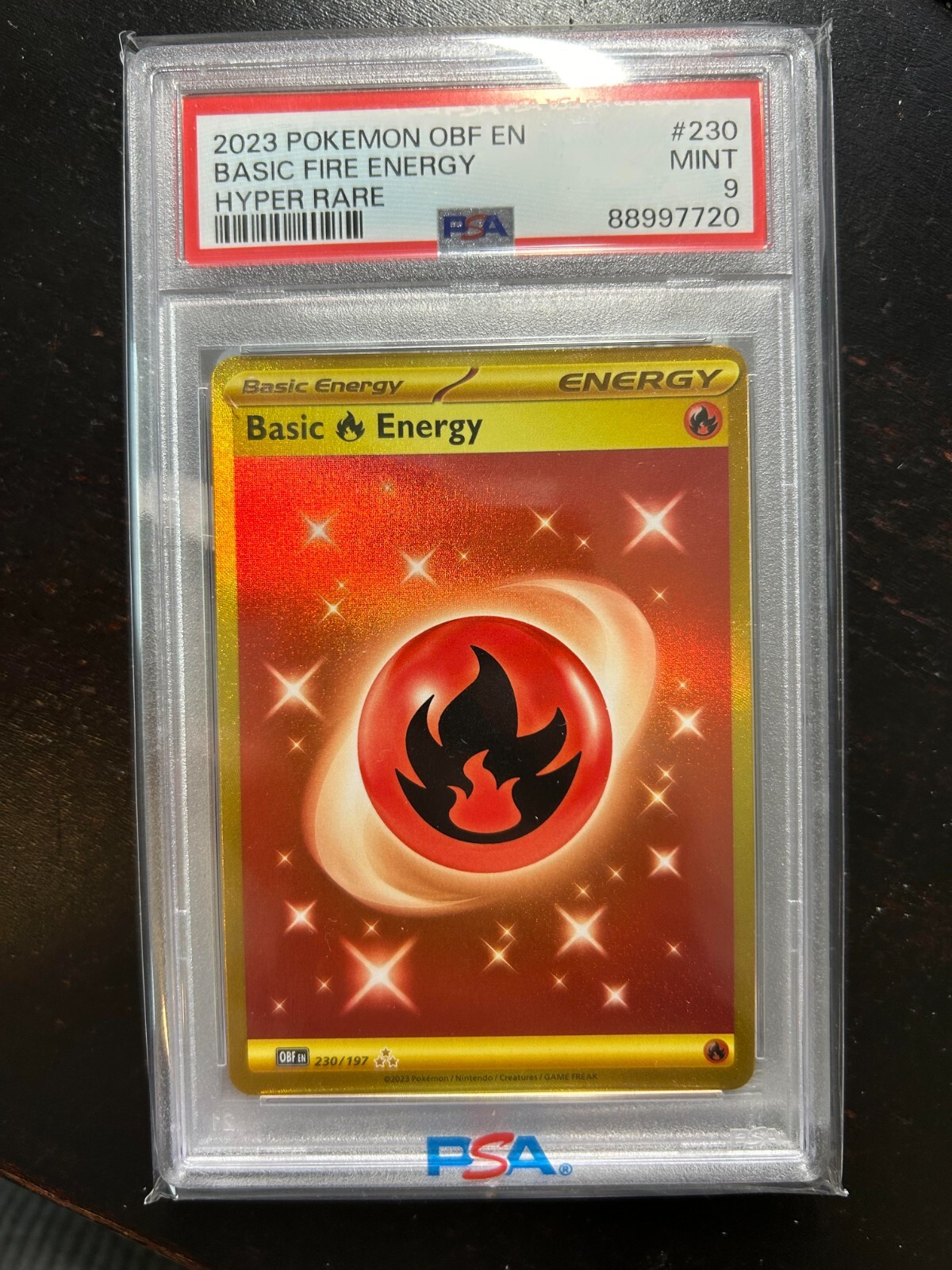 Pokemon Obsidian Flames Basic Fire Energy Hyper Rare Full Art 230 PSA 9 Mint Z