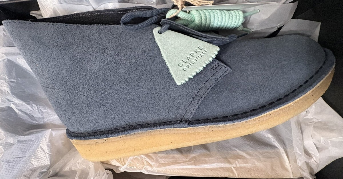Clarks Originals Desert Coal Blue Suede Men's Chukka Boots