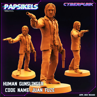 Gunslinger Juan Fuze | Cyberpunk | Sci-Fi Tabletop Miniature
