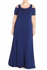 Mynt 1792 Cold Shoulder Maxi Dress (size X)