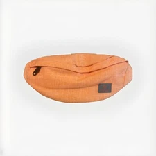 Tinyat Fanny Pack Waist Bag Crossbody Bag Shoulder Bag Semicircle Shape Peach