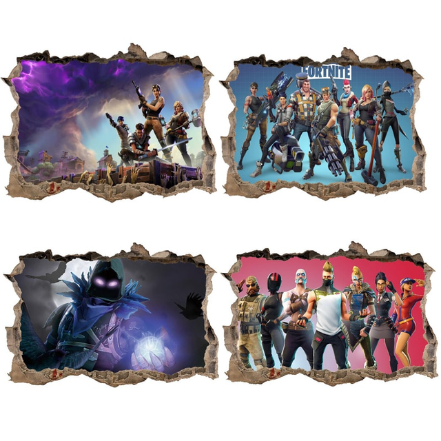 3D Fortnite Game Wall Sticker Decal Mural Art Stickers Bedroom Gamer Room Decor eBay
