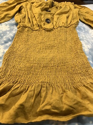 zara yellow fitted dress Lace Long Flare Sleeve Slit Dress – AROLORA