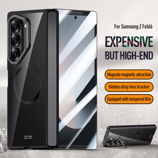 For Samsung Galaxy Z Fold6 Slim Mag Safe Clear Case Stand Cover Screen Protector