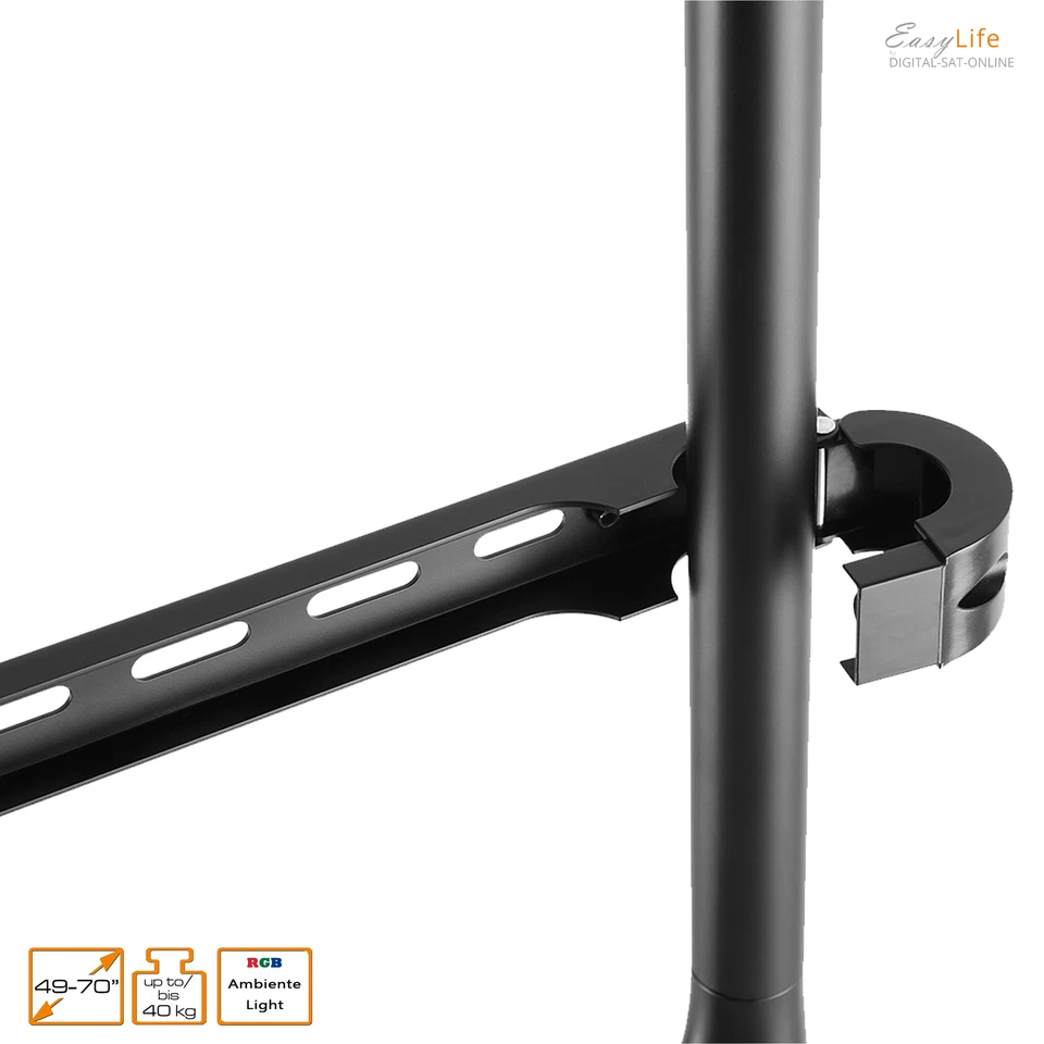 Design 4-Bein TV-Stativ Ambiente Beleuchtung - Halterung bis 70'' Zoll - 40 kg - Bild 3 von 4