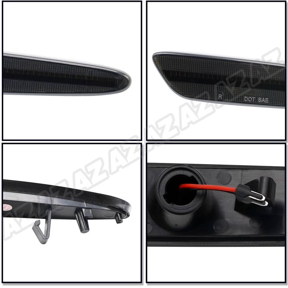 2X White LED Front Strip Side Marker Lights  Parking Lamps For 05-13 C6 Corvette - Image 4 of 4