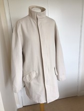 Men’s ‘hogann’ Essential Elements Coat Cream Zip Up Size 5 Chest 46” 100% Cott
