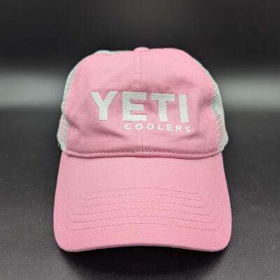 Yeti Coolers Hat Cap Womens Pink White Snapback Trucker Mesh  display picture 1