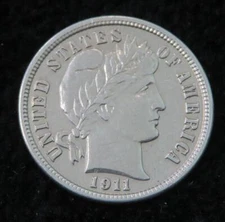 1911 Barber Dime * Full Liberty * Better Grade * Shiny * 4156