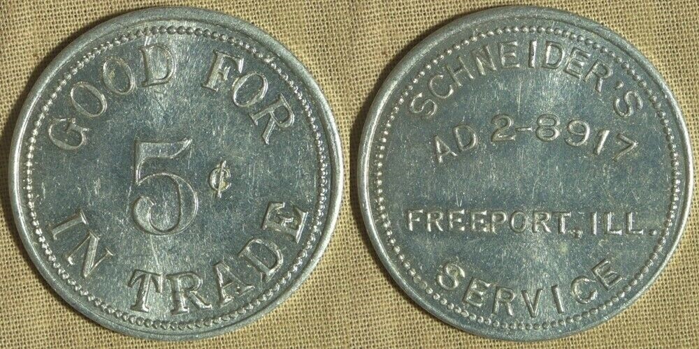 Token: GF5ct Schneider's Service Freeport, IL 32mm AL IRTM147 | eBay
