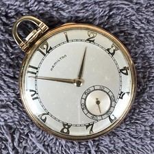 Hamilton 917 10K Gold Filled Mechanical Wind Pocket Watch Parts Or Repair
