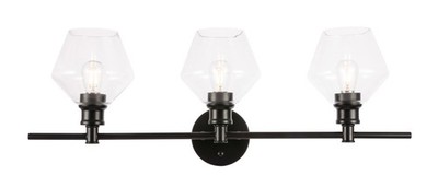 Elegant Lighting LD2316 Gene 3 Light 28''W Vanity Light - Black