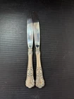 2 Knives 9” Sterling Silver Flatware Set Scrap Or Keep 1 Troy Oz Butter Cup