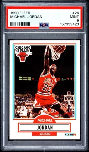 1990 Fleer Basketball Michael Jordan #26 Chicago Bulls PSA 9 Mint HOF