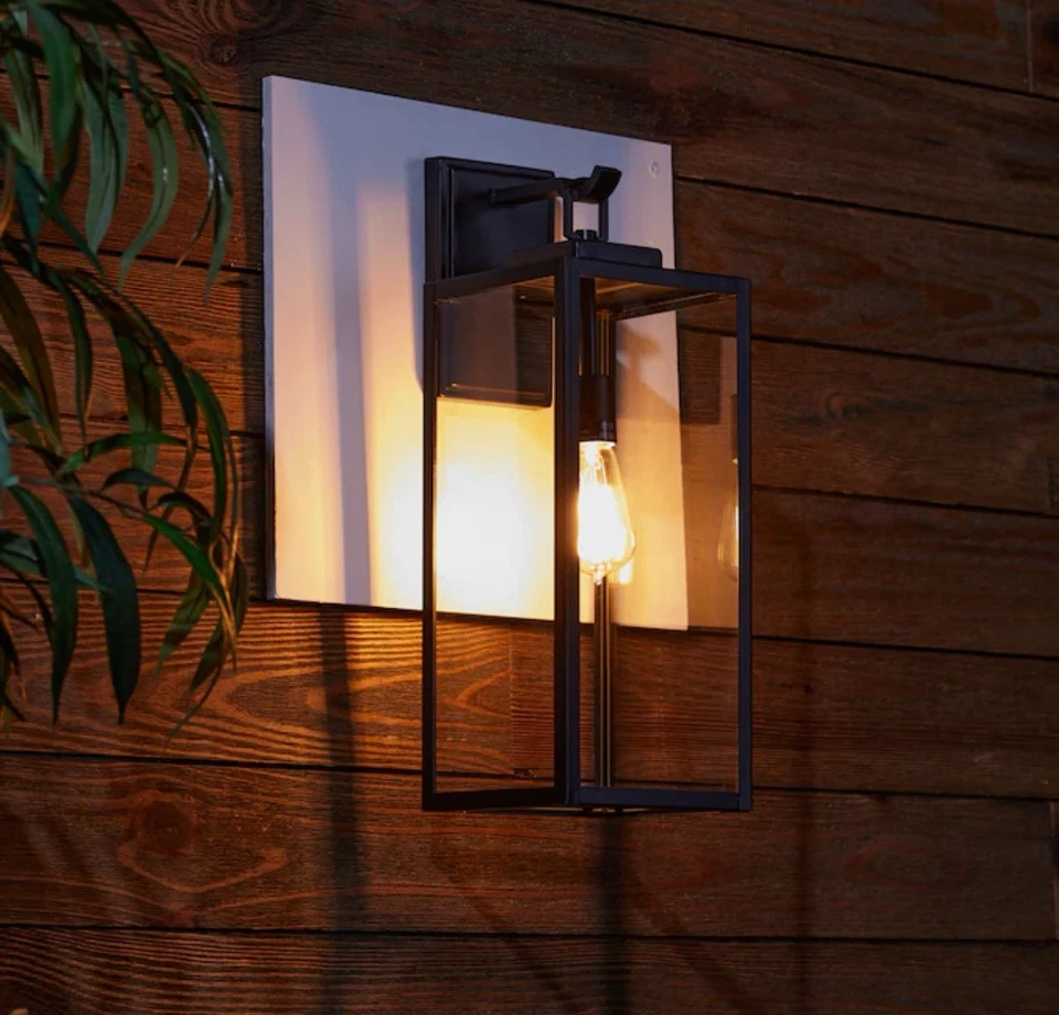 Lámpara de pared exterior negra mate Quoizel Breitling 1 luz 20 pulgadas Foto 2 de 4