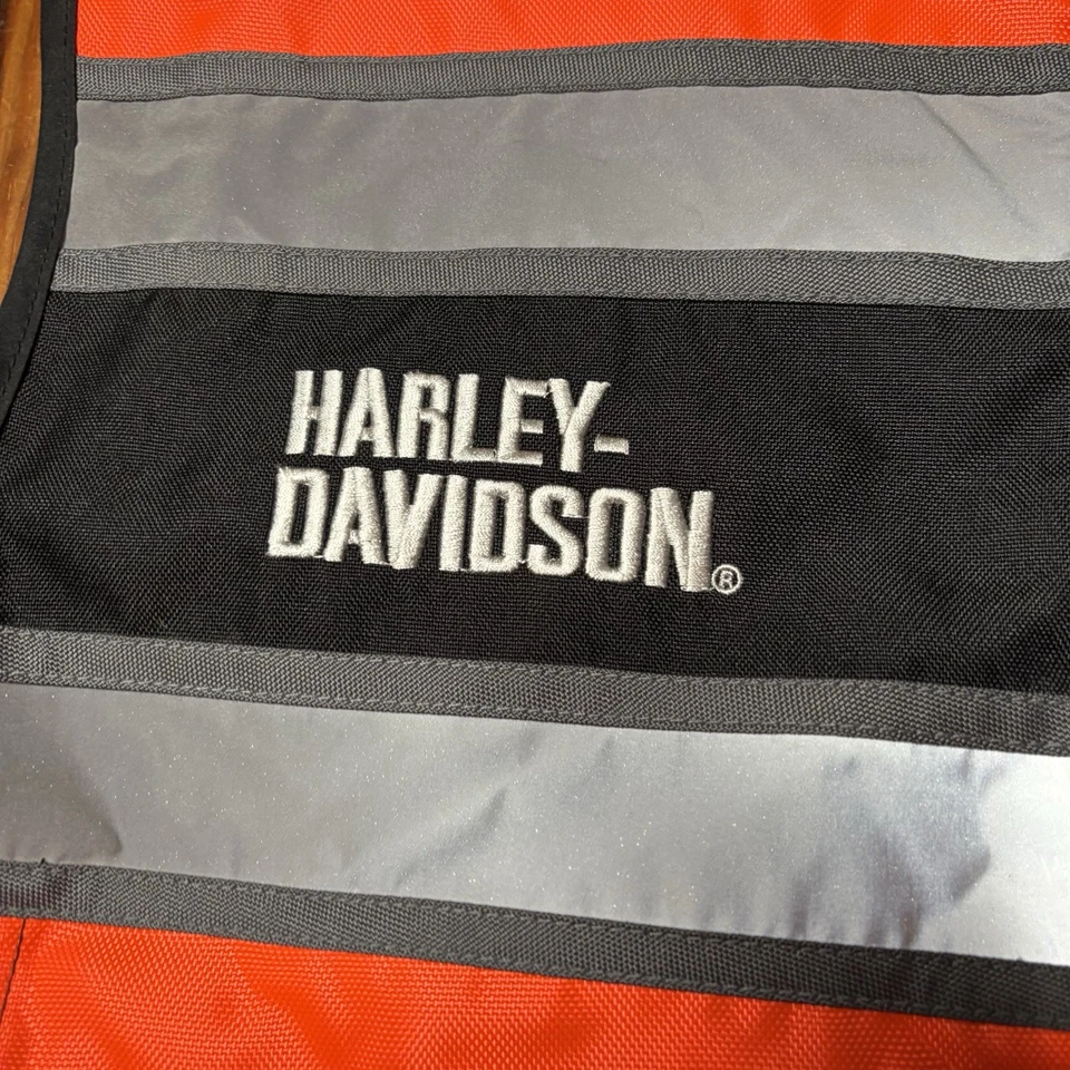 2010 Harley-Davidson Men's Hi-Vis Orange Riding Safety Vest XL - 3XL A2989 - Image 2 of 4