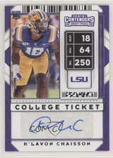 2020 Panini Contenders Draft Picks College Ticket K'Lavon Chaisson Auto 0o8w