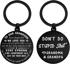Grandson Gifts Grandson Keychain, Gag Present for Teen Boys Birthday Christmas G