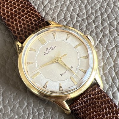 Vintage Men's Mido Multifort Powerwind 317P Gold Tone 34MM