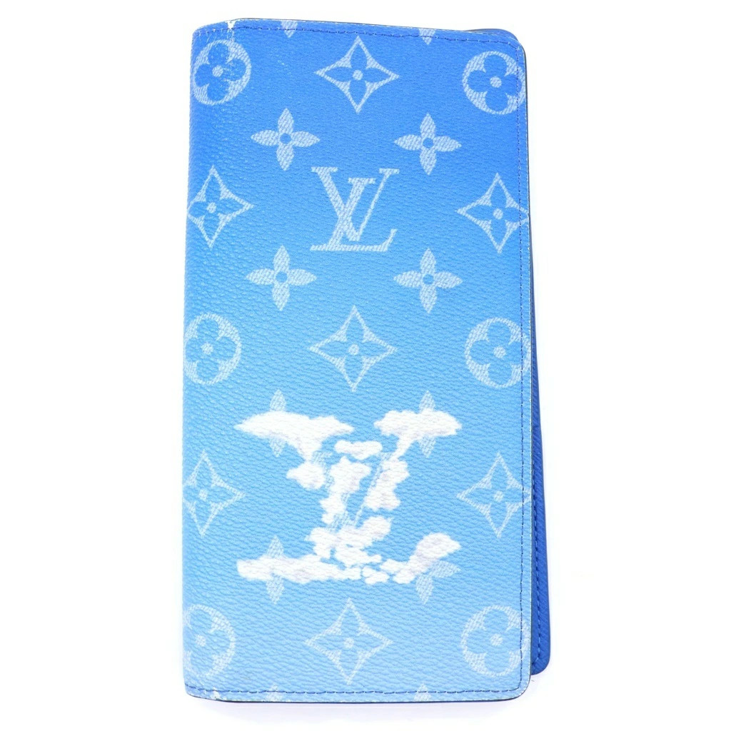Louis Vuitton Monogram Clouds Portefeuille Brazza Long Wallet Blue