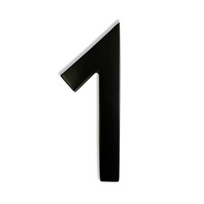 Magnetic 4 inch Aluminum Black House Numbers for Outside - Number 1, Modern H...