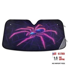 Car Windshield Sun Shade, Neon Purple Print Windshield Sunshades Sun L Spider