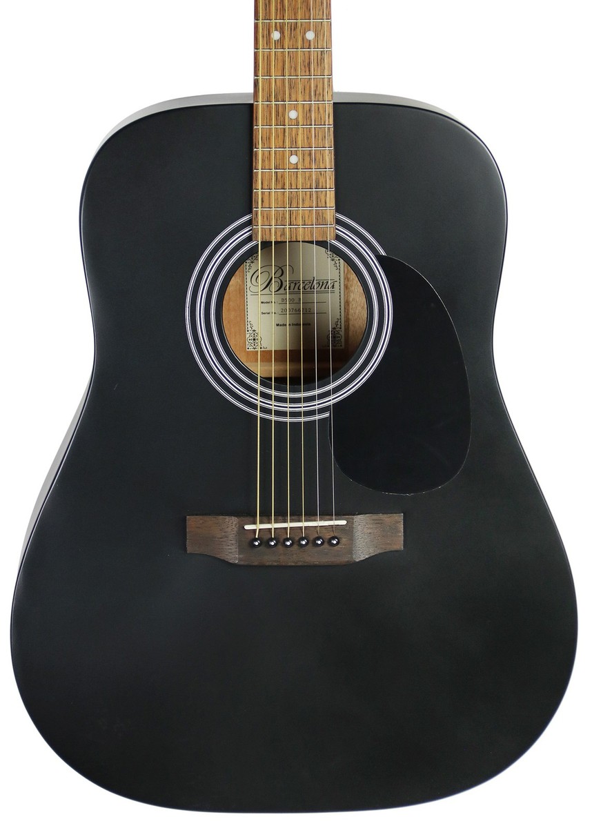 Barcelona D500 Dreadnought Acoustic Guitar - Black (smudges