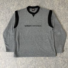 Vintage Harley Davidson Fleece Sweatshirt Men  s XL Ft. Wayne Spell Out Gray