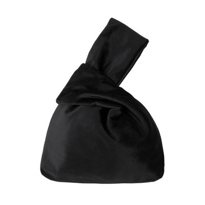 Muka Handgelenktasche Samt Knoten japanischer Stil Handtasche, Einheitsgröße, schwarz 