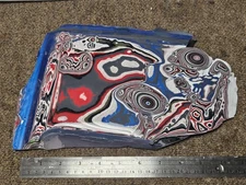 Genuine Fordite Jeepite Slab - Great Color And Patterns: 783g - 1.7 pounds!