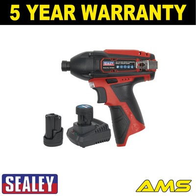 Sealey SV12 Series 1/4''Hex Drive Cordless Impact Driver Kit 12V 1.5Ah 2Batteries