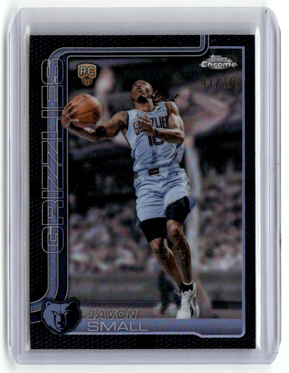 2025-26 Topps Chrome Update #199 Javon Small Black Basketball Refractor #/10