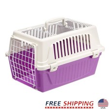 Durable Plastic Cat Dog Carrier Portable Hard Sided Two Door Travel Kennel New