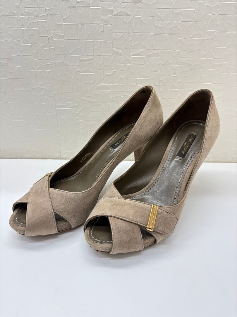 LOUIS VUITTON Pumps Heel Suede Beige EU37/US7 120393c thumbnail 19
