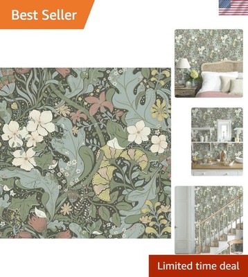 Stylish Waterproof Peel and Stick Floral Wallpaper | 16.14'' x 78.7'' | 8.8 Sq.Ft.