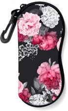 Sunglasses Soft Case with Carabiner Ultra Light Neoprene Zipper Glasses Case