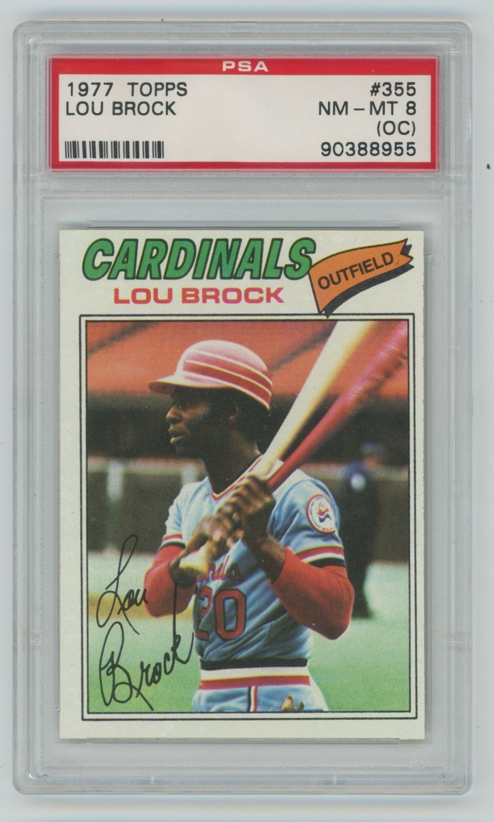 Lou Brock 1977 Topps PSA 8 #355 St. Louis Cardinals