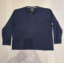 Men?s Navy Long Sleeve Top with 3 Button Neckline | Next | 2XL | Very Good