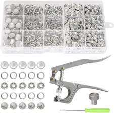 Pearl Snaps for Fabric W/Snap Pliers, 140 Set, 12Mm Metal Snap Button Kit for Cl