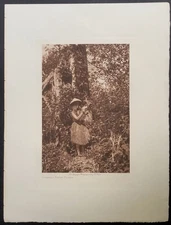 Edward S Curtis / Quinault Berry Picker 1912 original gravure photo
