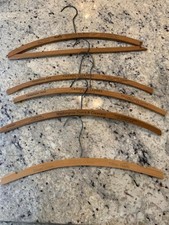 VTG Lot (5) Wooden Hangers Dry Cleaners Advertising Los Angeles, Carmel, CA +