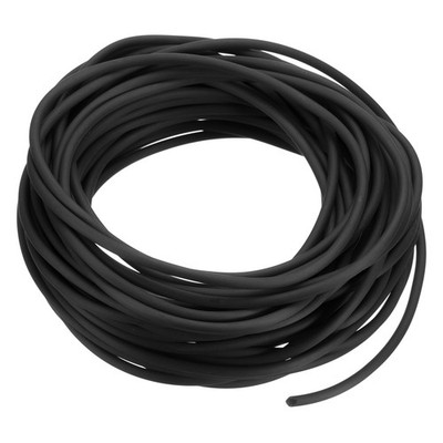 Rubber Cord Tube 33ft 3mm Dia 1.5mm Hole Black Hollow Tubing for DIY Craft