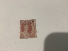 Queensland 1860-81  1d Red Chalon used, barrel Seven seas 4