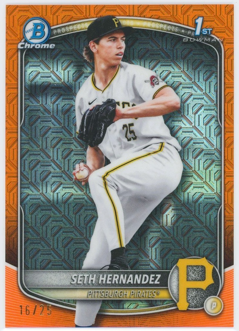 2025 Bowman Draft Mega Box Seth Hernandez (16/25) 1st Chrome Orange Refractor