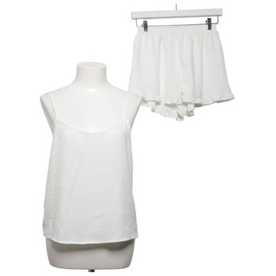 Pyjama, Größe: L, Polyester, Weiß, Gepunktet #CME