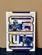 2025 National Treasures Giants Russel Wilson Malik Nabers NFL Gear Materials /10
