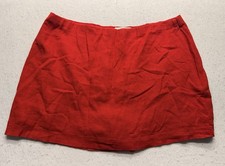 Abercrombie  Fitch Scarlett Mini Skort Red Ultra High Rise Linen Blend Size XL